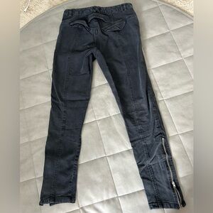 Vintage Black Denim with Zip Leg